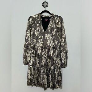 Vince Camuto, gold holiday dress